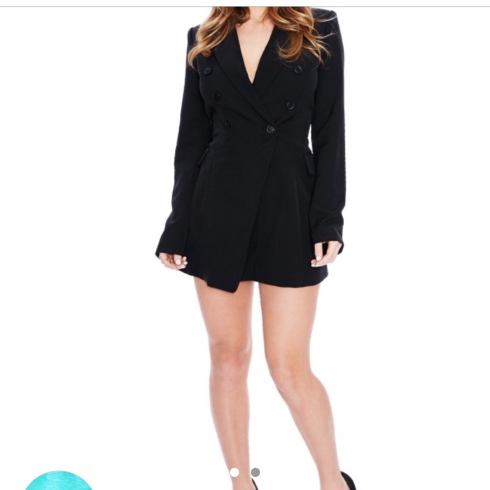 Black tuxedo blazer jumpsuit / romper Size Medium